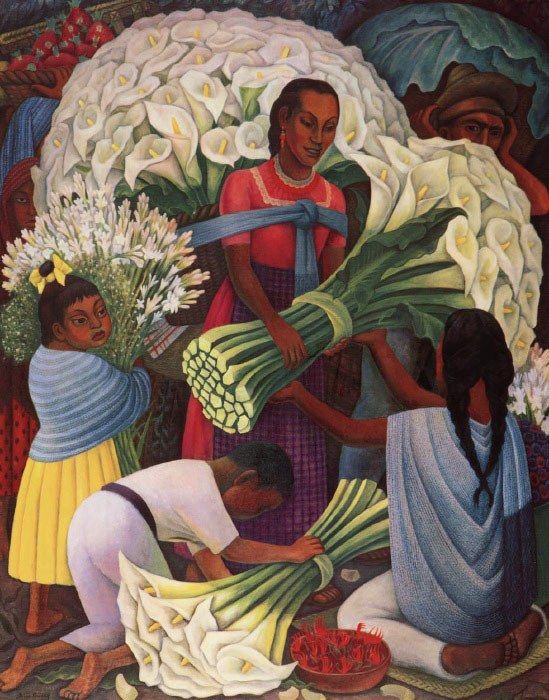 Diego Rivera Mercado De Flores (The Flower Vendor)